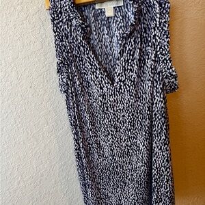 Michael Kors Black and White Patterned sleeveless top
